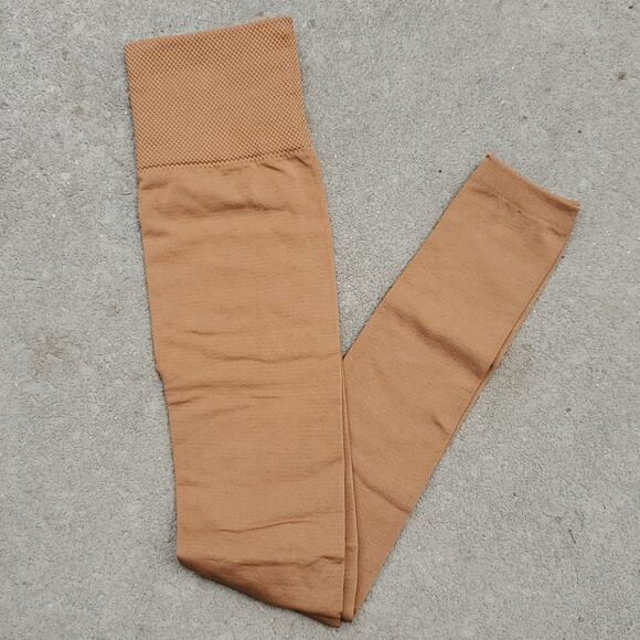 Zenana Outfitters high waist fleece lined leggings coffee brown S/M - Picture 3 of 4